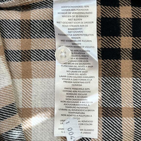 Boohoo Man Long Sleeve Checked Overshirt in Taupe Size Small - Picture 12 of 14